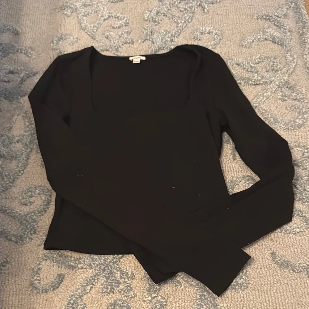Garage Black Fitted Long Sleeve Blouse - Picture 1 of 2